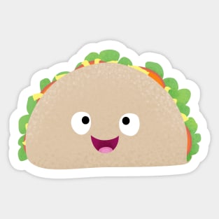 Cute happy smiling taco cartoon illustration Sticker